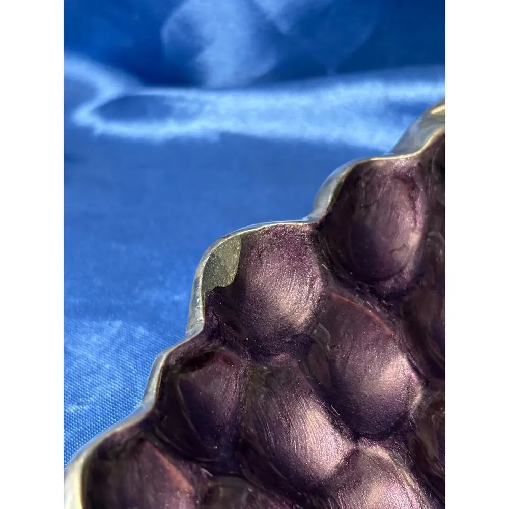 Grape Shape Platter Purple Enamel on Aluminum by Julie Knight